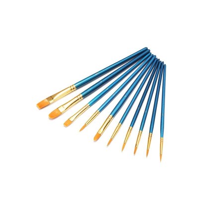 Hot sale 10pcs different size artist paint brushes for oil watercolor acrylic paint brush set